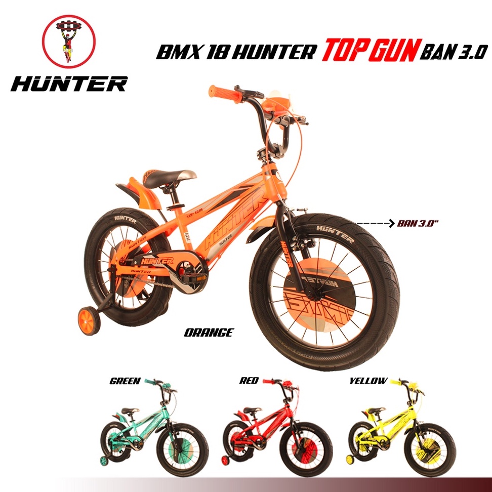 Mutiara Sepeda - Sepeda Anak Cowok BMX 18 Inch Hunter New Top Gun 3.0