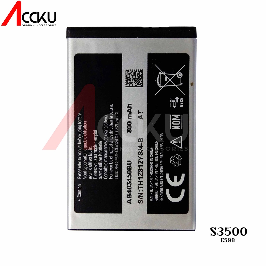 BATERAI / BATTERY SAMSUNG S3500 / E598 / AB403450BU ORIGINAL 100%