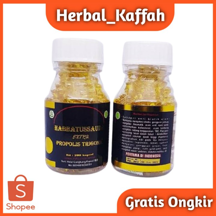 Habbatussauda Extra Propolis Trigona 200 Kapsul | 100 % Original