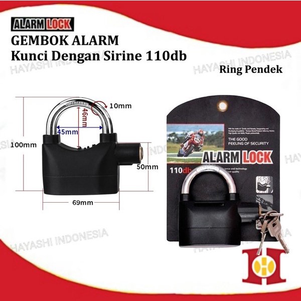 Gembok Alarm Anti Maling Alarm lock Kunci Gembok Alarmmm