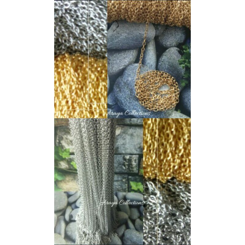 rantai nuri emas dan perak nikel 0,7 per meter