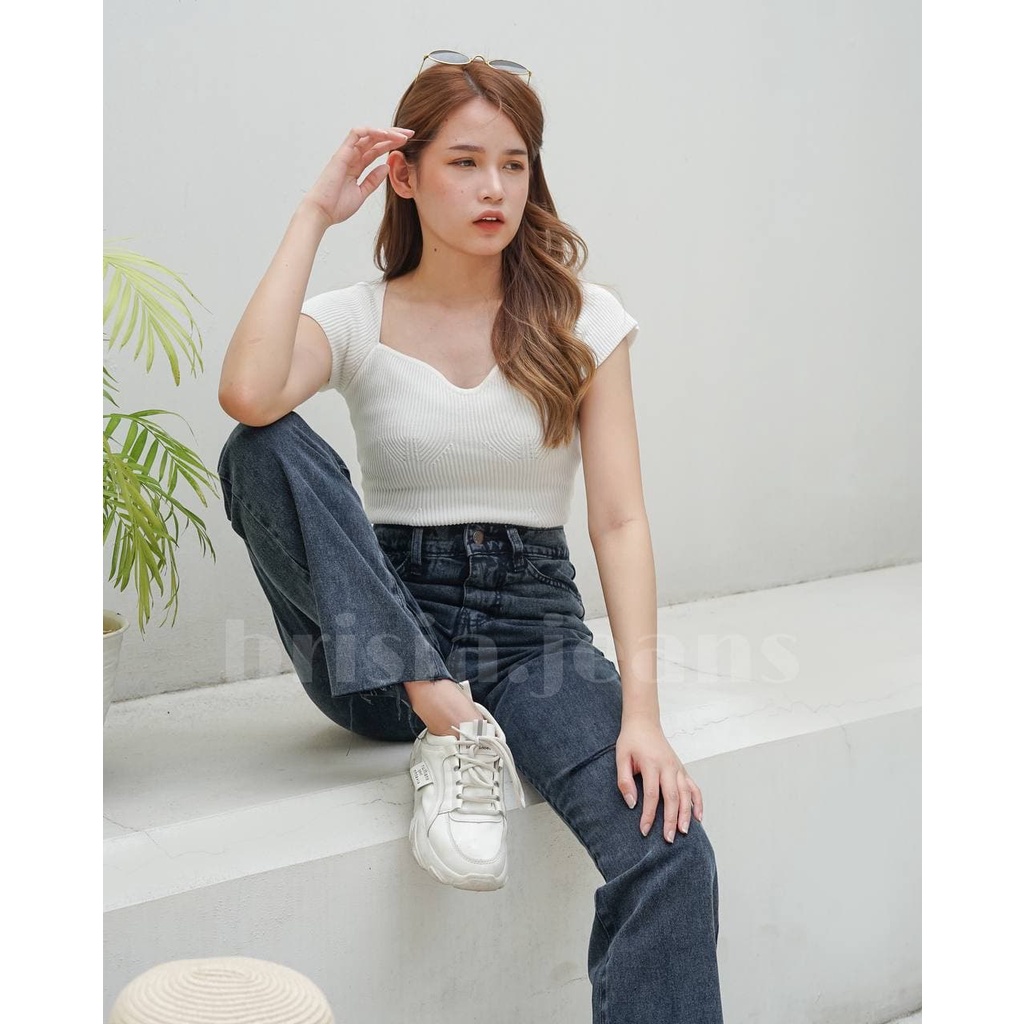 [SIZE 27-34] HYORIN Boyfriend Jeans (Slice Cut) Highwaist - 2 Colours