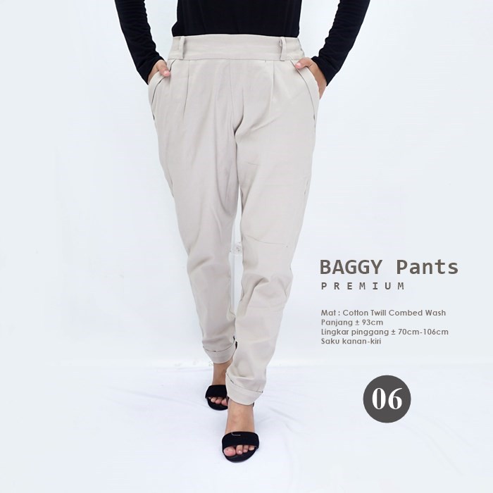 Baggy Pants Premium bahan katun twill combed wash