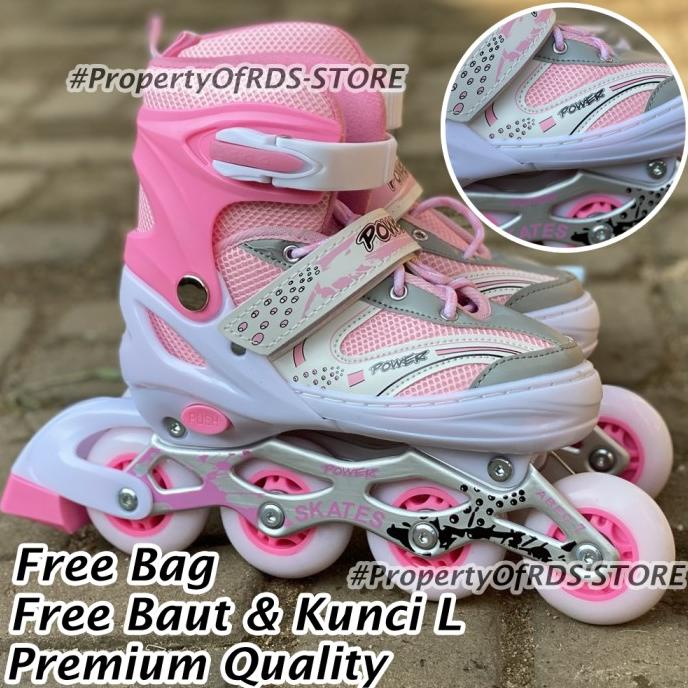 Sofiya Sepatu Roda Anak Premium Free Baud , Kunci - Pink