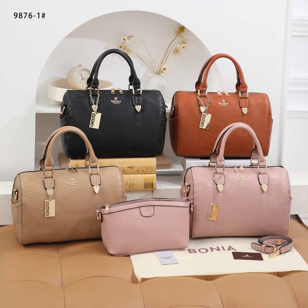 BO Leather Embossed Speedy Bag 9876-1