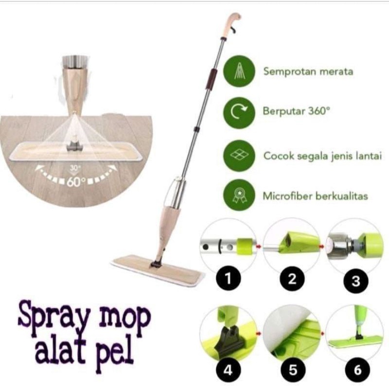 Magic Spray Mop Alat Pel Lantai Kain Pel Alat Pembersih Praktis Pel-pelan Otomatis