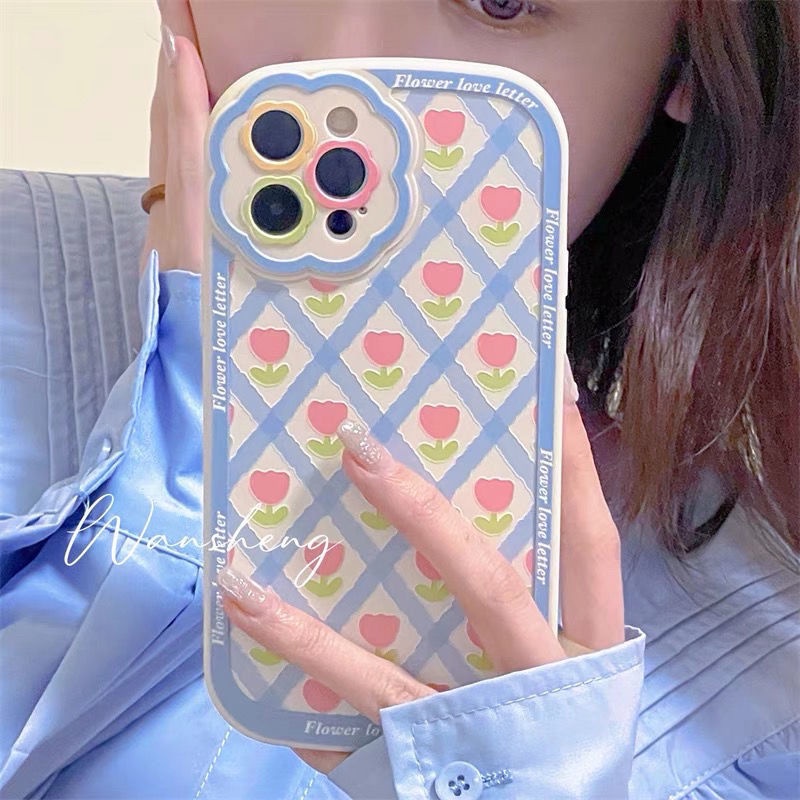 Soft Case Silikon Motif Print Bunga Untuk IPhone 12 13 11 Pro Max X Xs Max Xr HXJTO