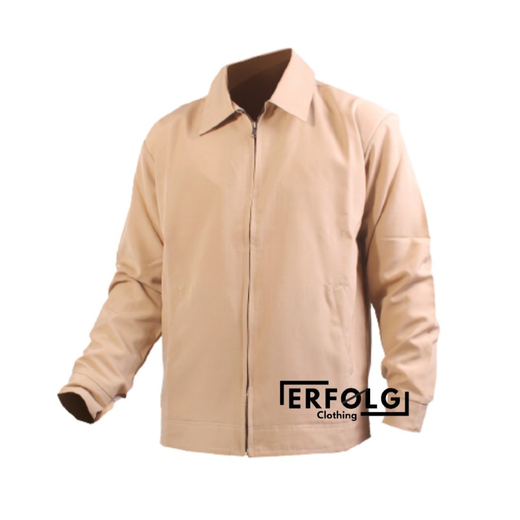 Jasket Seragam Kantor Jaket Formal Santai Semijas Sby Kantor Kerah Polos Warna Cream Slimfit Twis