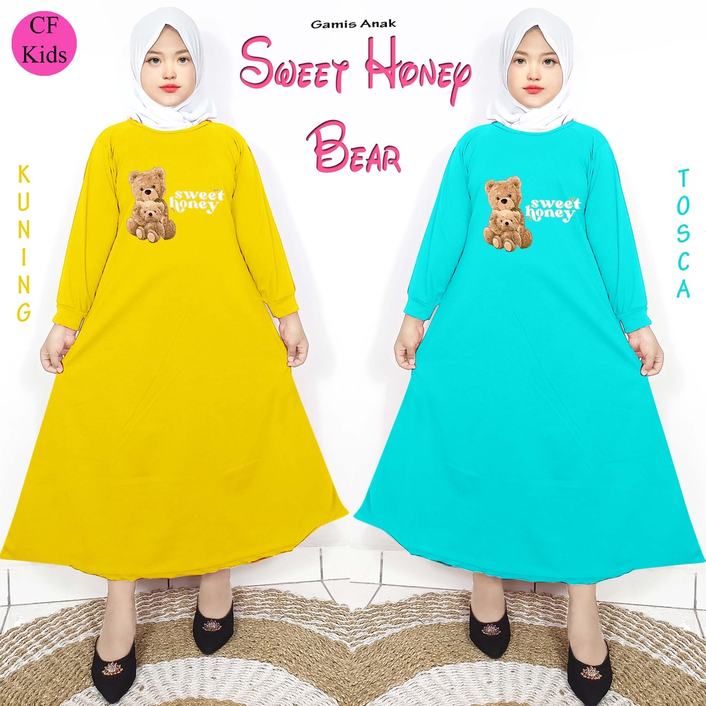 Gamis Anak Perempuan DTF Sweet Honey Bear CF Kids