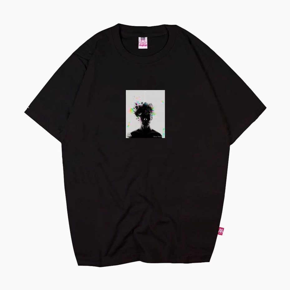 T'SHIRT DISTRO BLACK COTTON 30S KAOS DISTRO SIMPLE BRAIN DEAD PRIA ORIGINAL BRAND DISTRO ALIVE ANGEL