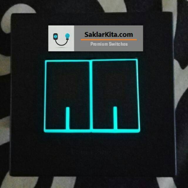 Panasonic Black Saklar 2 Gang Fluorescence