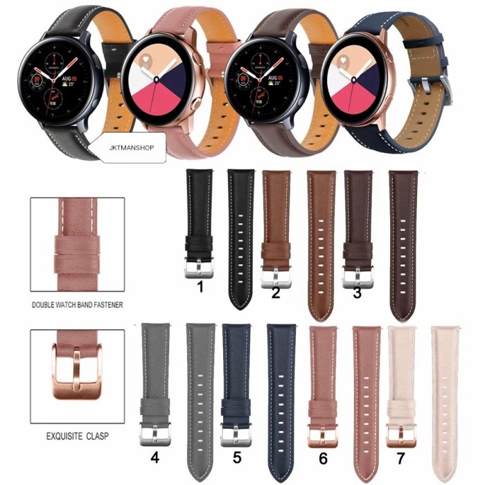 PREMIUM LEATHER STRAP TALI JAM SAMSUNG GALAXY WATCH ACTIVE 2 40 44 - PINK