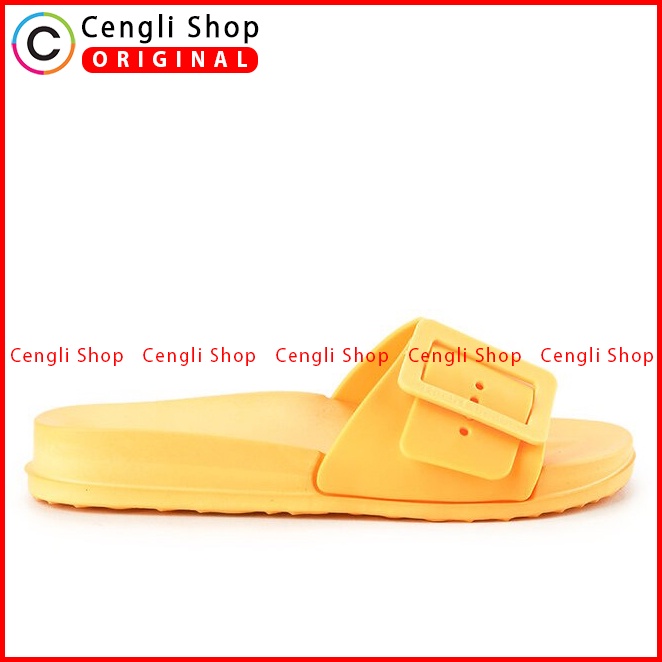 SANDAL SLIDE WANITA HUSH PUPPIES ORIGINAL CASUAL BRANDED YELLOW HW20