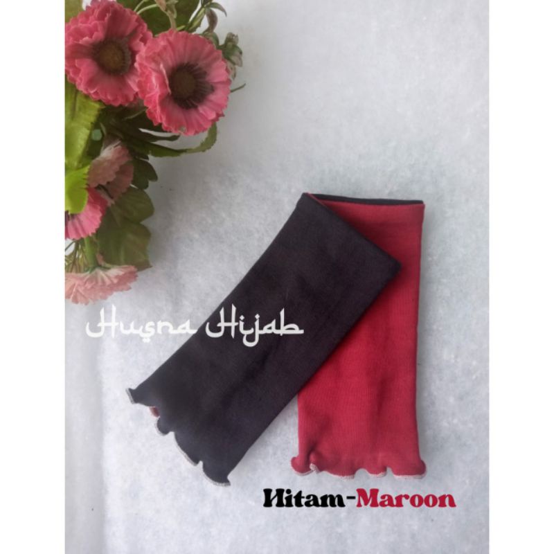 [HUSNA COLLECTION] Manset Bolbal Ecer / Manset Bolak Balik Bahan Kaos Rib