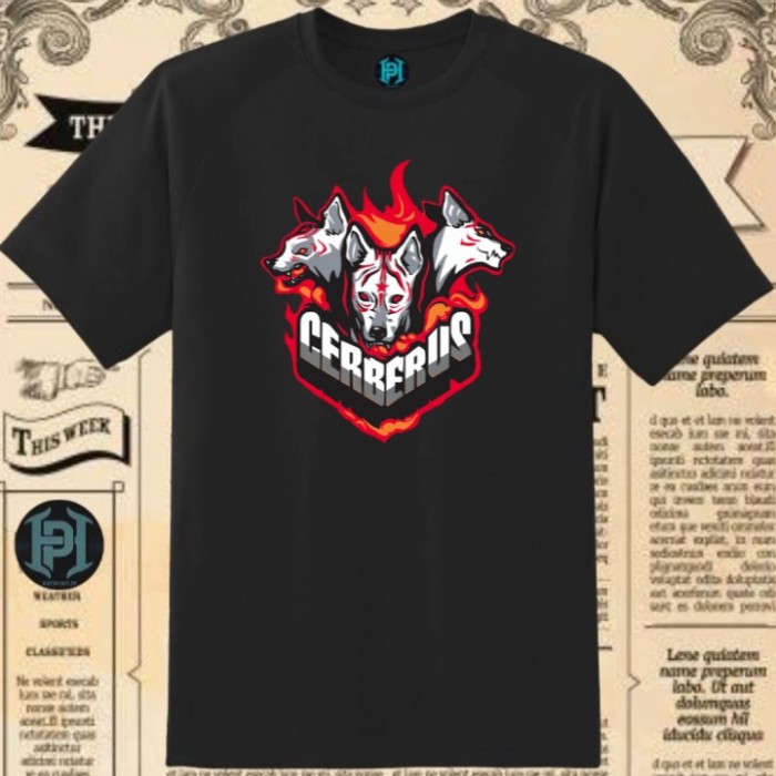 T-SHIRT CERBERUS II MITOLOGI DEWA YUNANI KUNO KAOS TERBARU hizproject