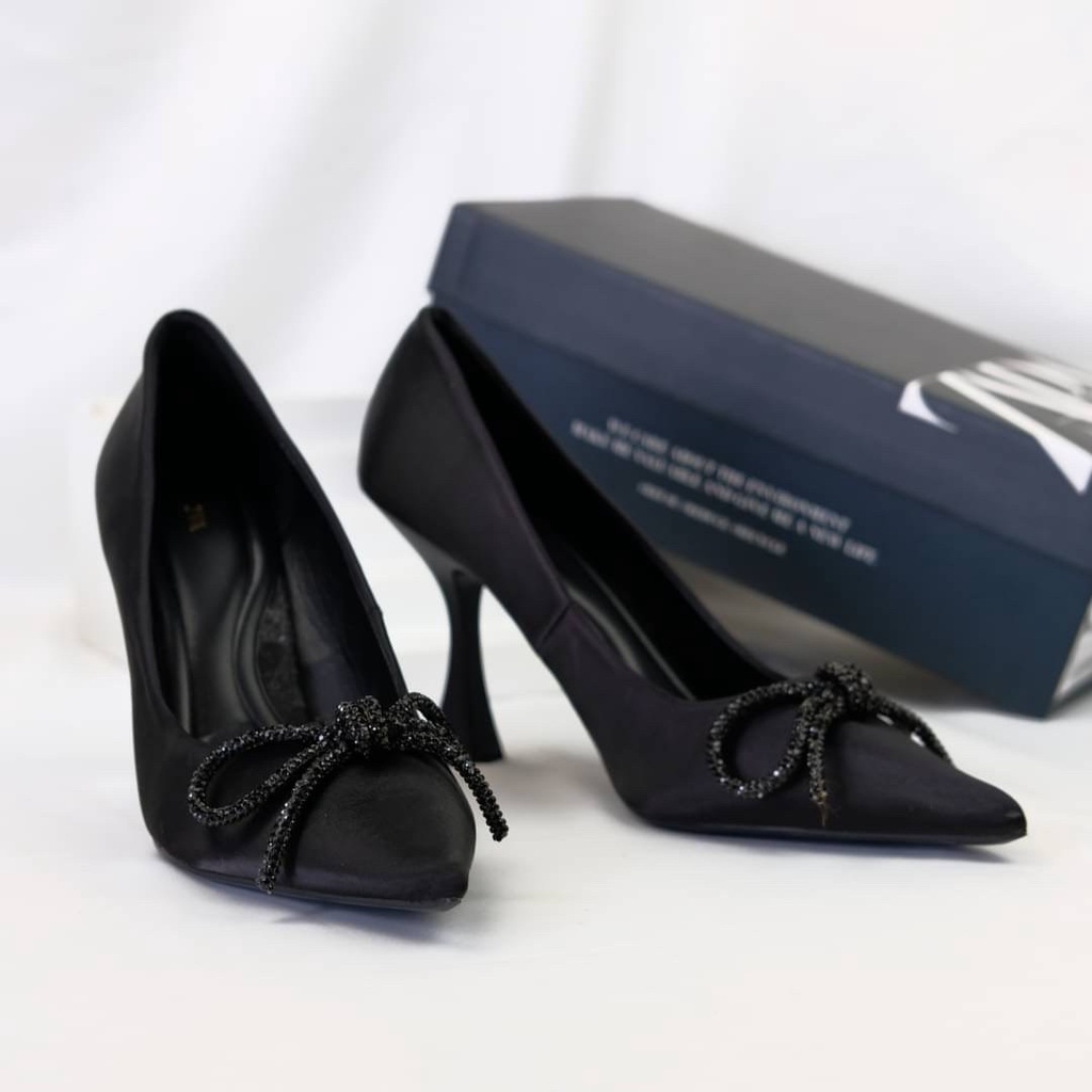 [7.7 Boombastis Sale⚡] - SEPATU WANITA HAK TINGGI HIGH HEELS ZS458 SATIN PREMIUM IMPORT