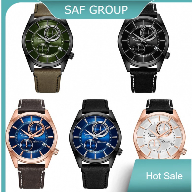 JAM TANGAN PRIA ALEXANDRE CHRISTIE AC 3041 / AC 3041 LEATHER AUTOMATIC ORIGINAL by plp