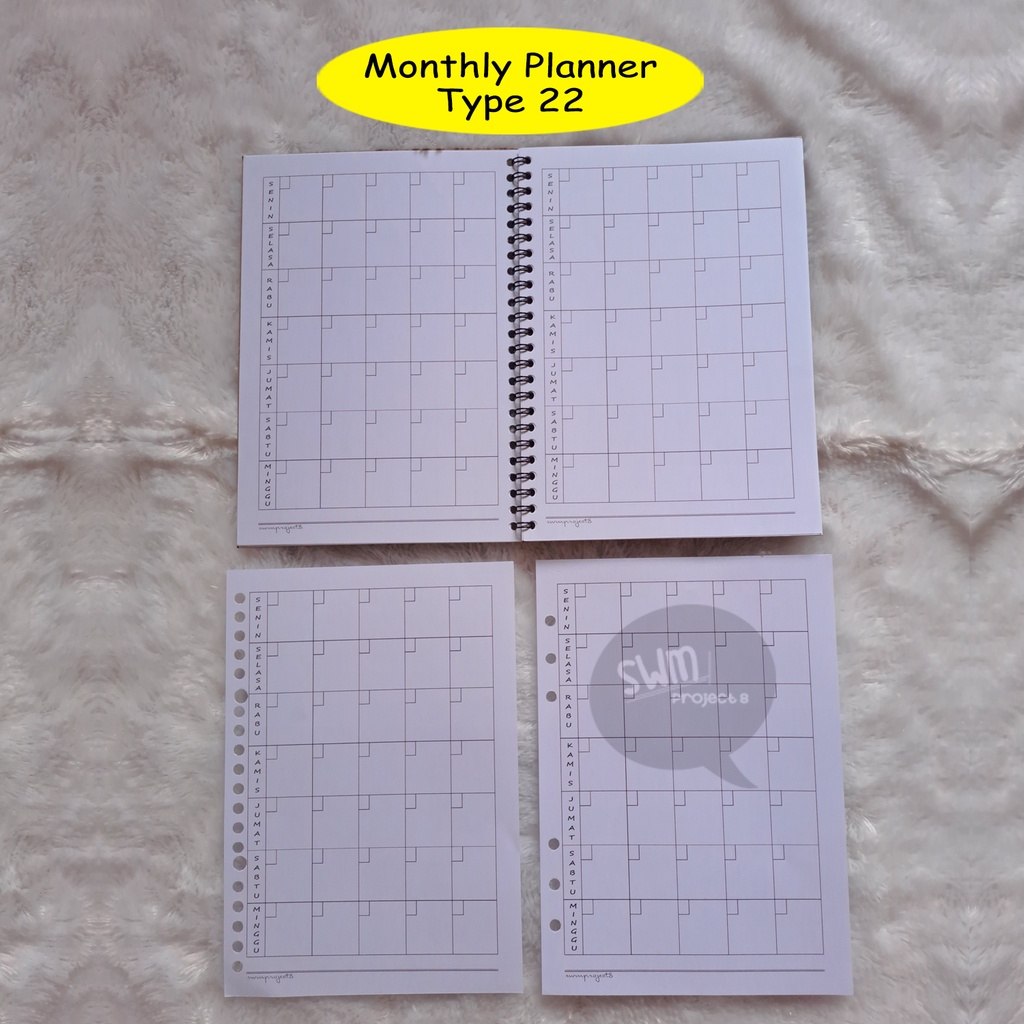 

[BUY5 FREE1] planner 22 - notebook spiral refill loose leaf kertas isi binder filler A5 A6 A7 journal monthly