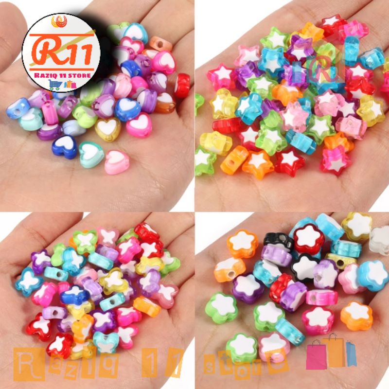 Manik Manik Spacer Bahan Akrilik Manik Isi Bahan Craft Kerajinan Tangan