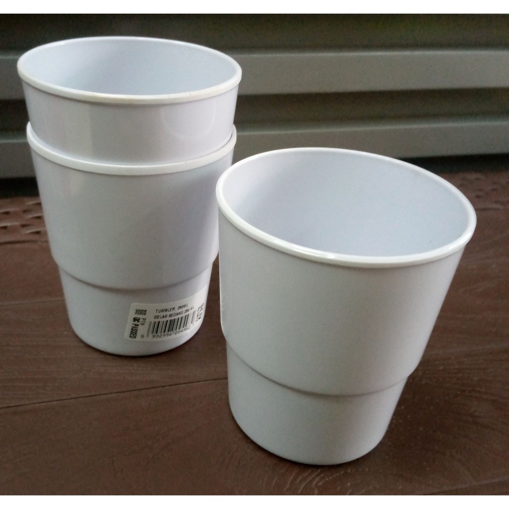 GELAS TUMBLER 250 ml WHITE