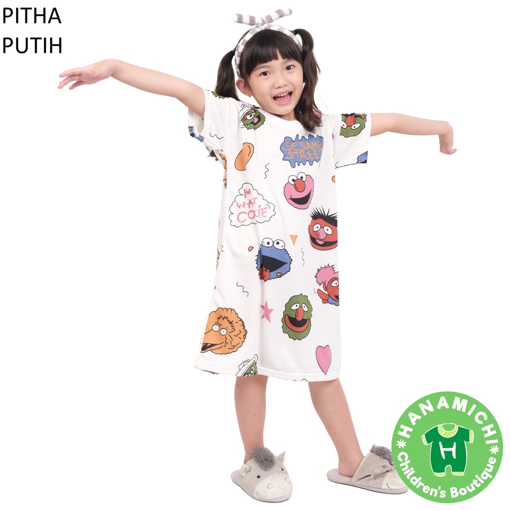 Hanamichi PITHA Dress Anak Lengan Pendek Full Print