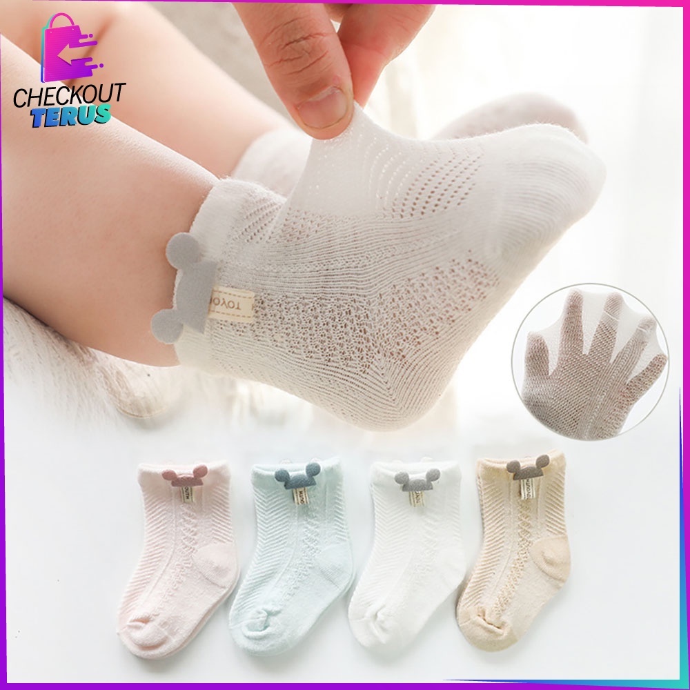 CT P213 Kaos Kaki Bayi Pendek Motif Miky Lucu Bahan Katun Elastis Anak Balita Unisex Anti Slip Kaos Kaki Bayi Karakter