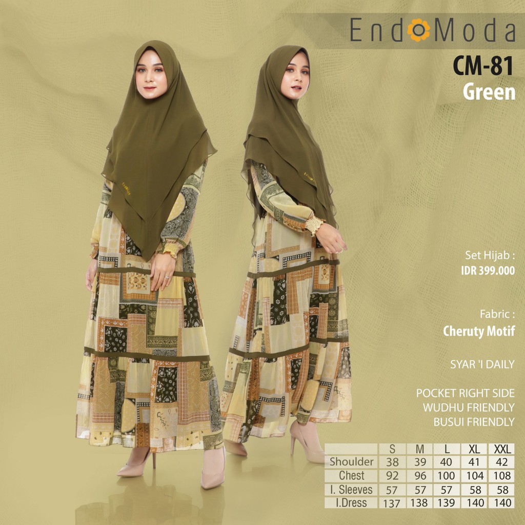 GAMIS ENDOMODA CM 81 II SYARI STYLE II 1 SET KHIMAR