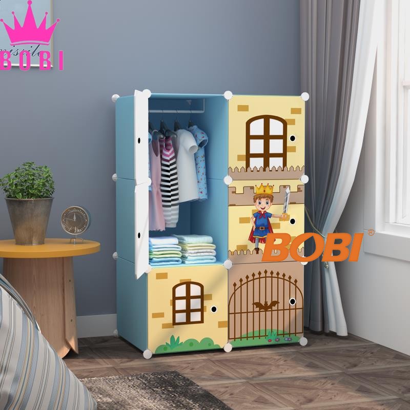 Lemari Pakaian 6 Pintu Portable Multifungsi - Portable Wardrobe Cabinet Ukuran :  75P X 111T