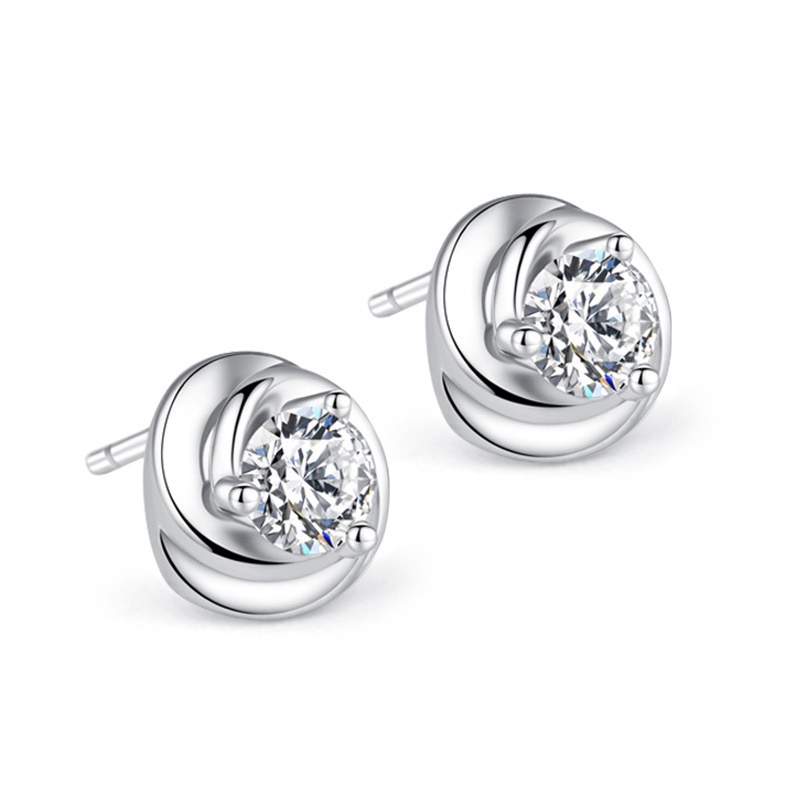 Anting Perak 925 Wanita Berputar Bunga Perhiasan Fashion/Subang Telinga anting perempuan