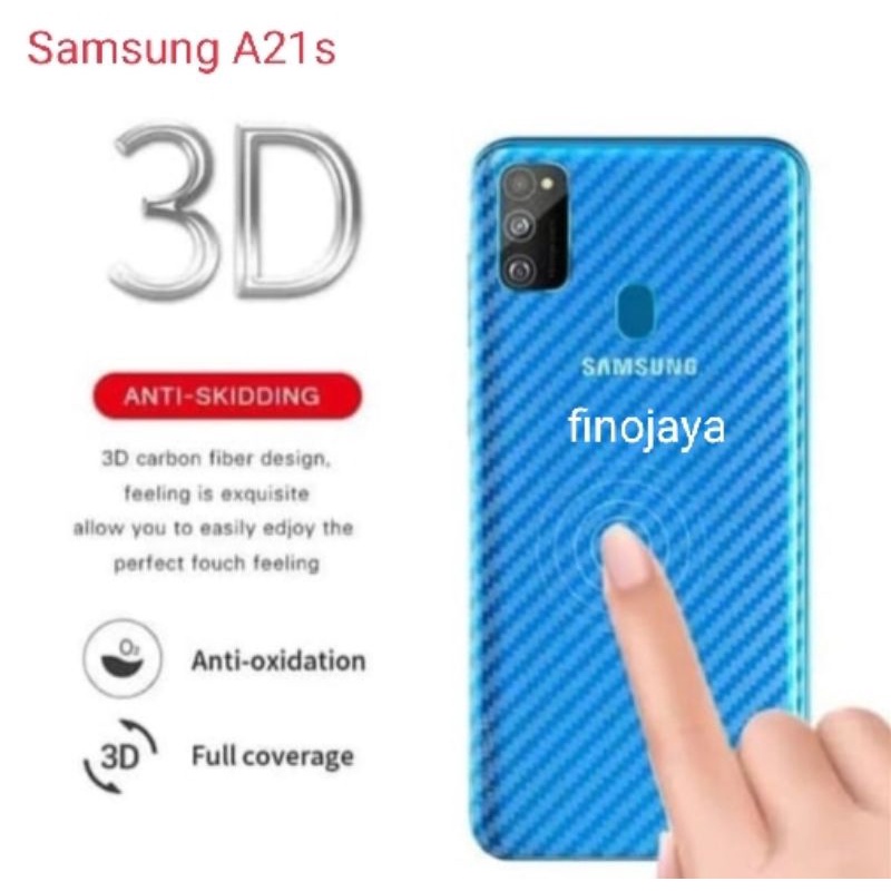 Skin Graskin Sticker Carbon Samsung A21s Anti jamur belakang transparan