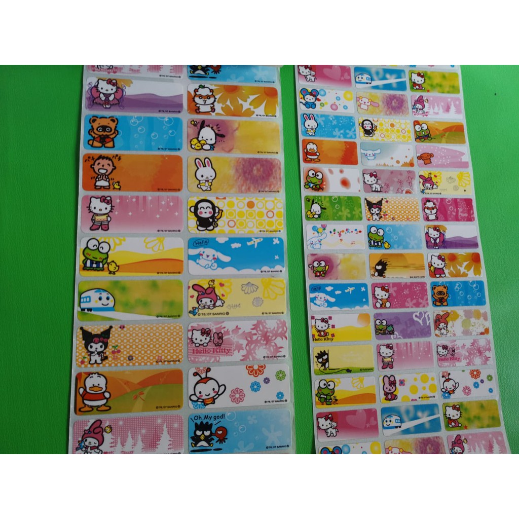 

SANRIO Stiker label nama waterproof anti air murah