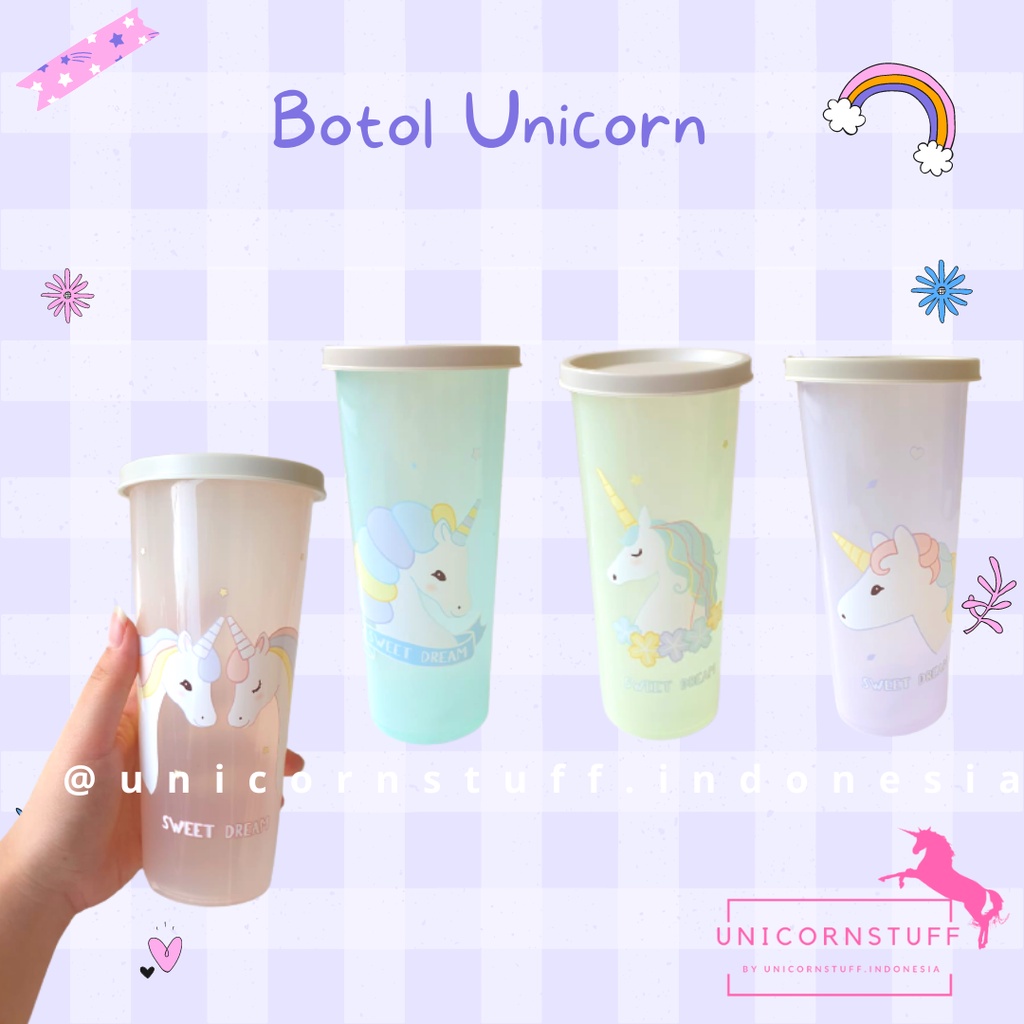 Botol Minum Unicorn Anak Sekolah Gelas Perempuan Cewek Kado Hadiah Souvenir