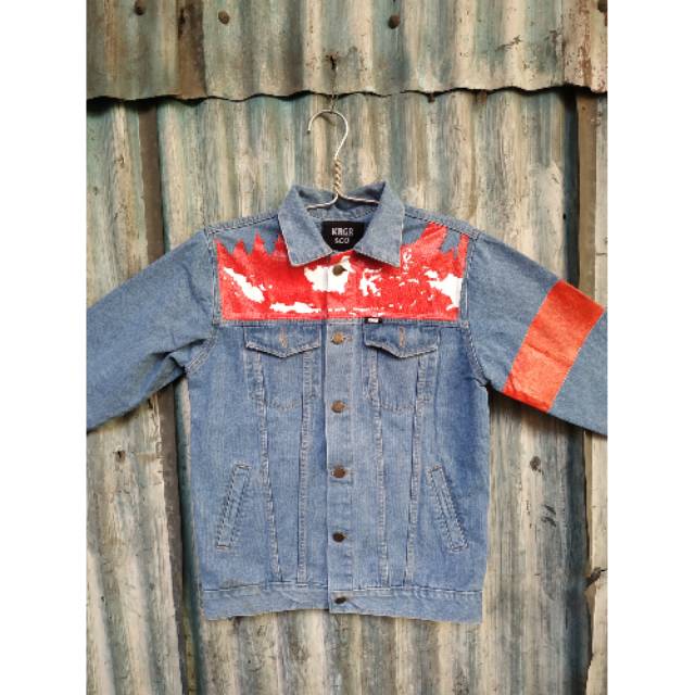JAKET JEANS DENIM LUKIS CUSTOM