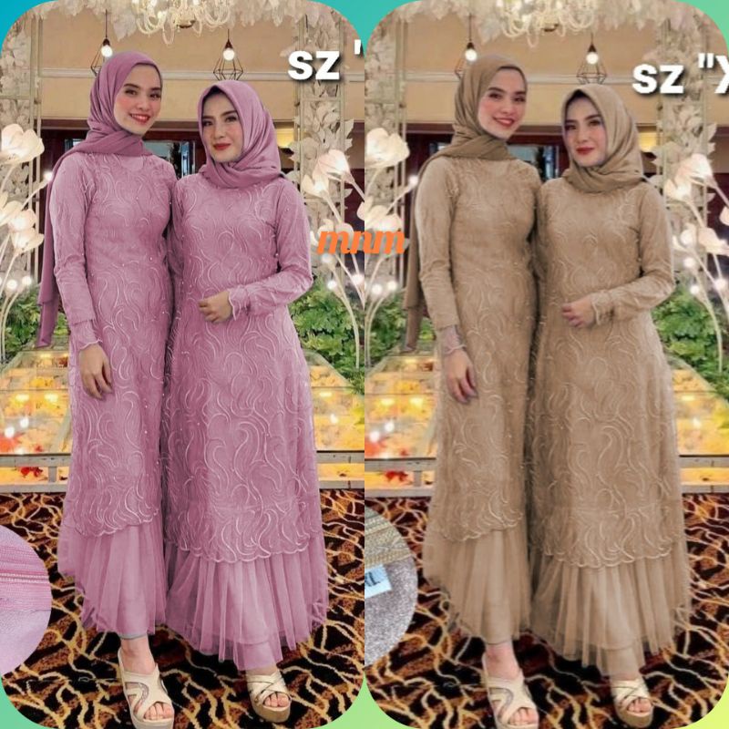 GAMIS MUSLIMAH MODERN DRESS WANITA KONDANGAN PESTA SYARI SERAGAMAN NIKAHAN SERAGAM KELUARGA ABAYA MO