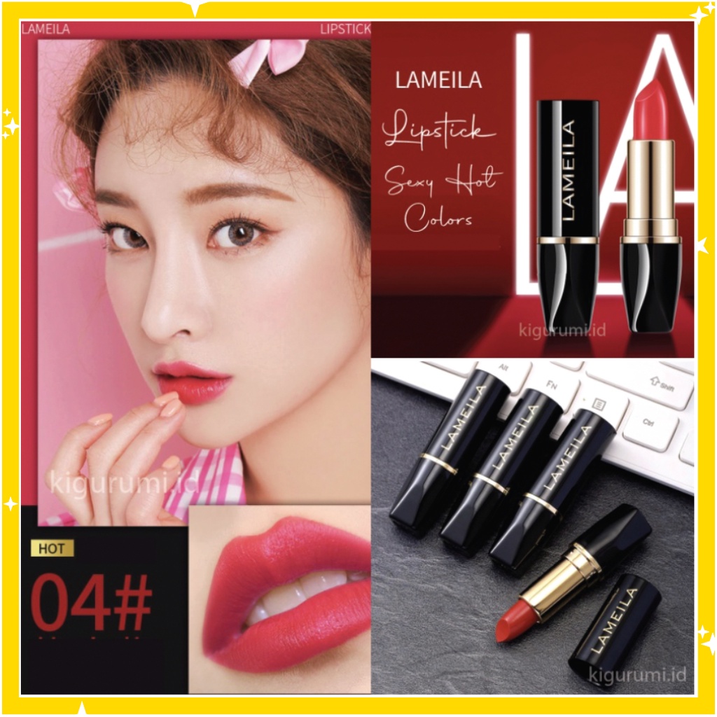 LAMEILA New Gold Black Lipstick 4 Warna Lipstik Matte LA157 2005