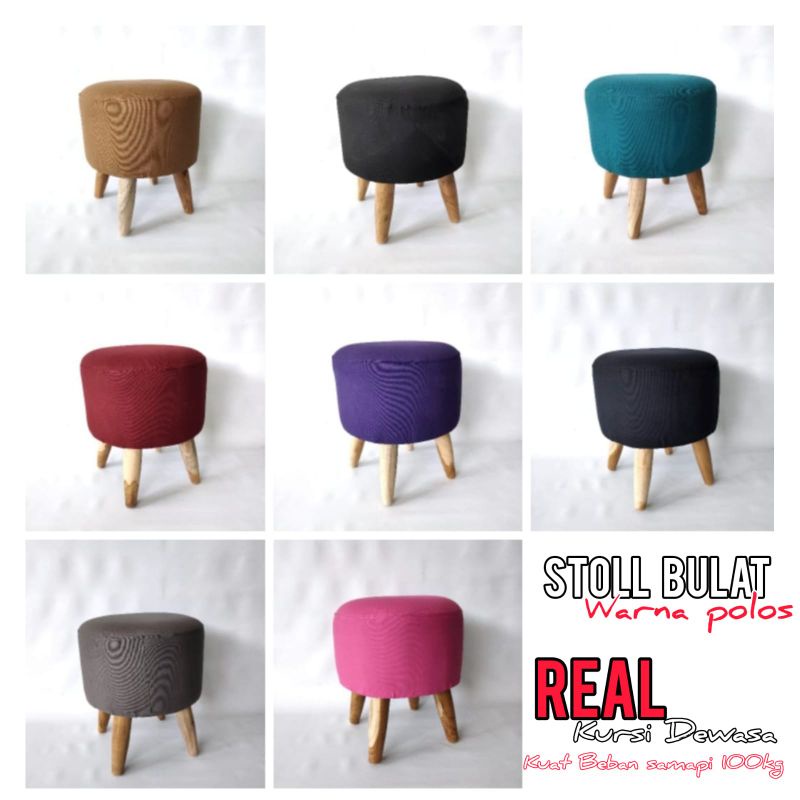 kursi stool bulat | sofa stool warna polos | stool minimalis