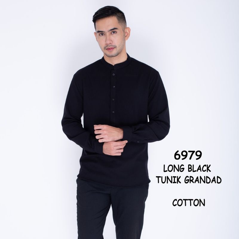 Baju Hem Kemeja Koko Kemko Cowok Pria Lengan Panjang Slimfit Polos