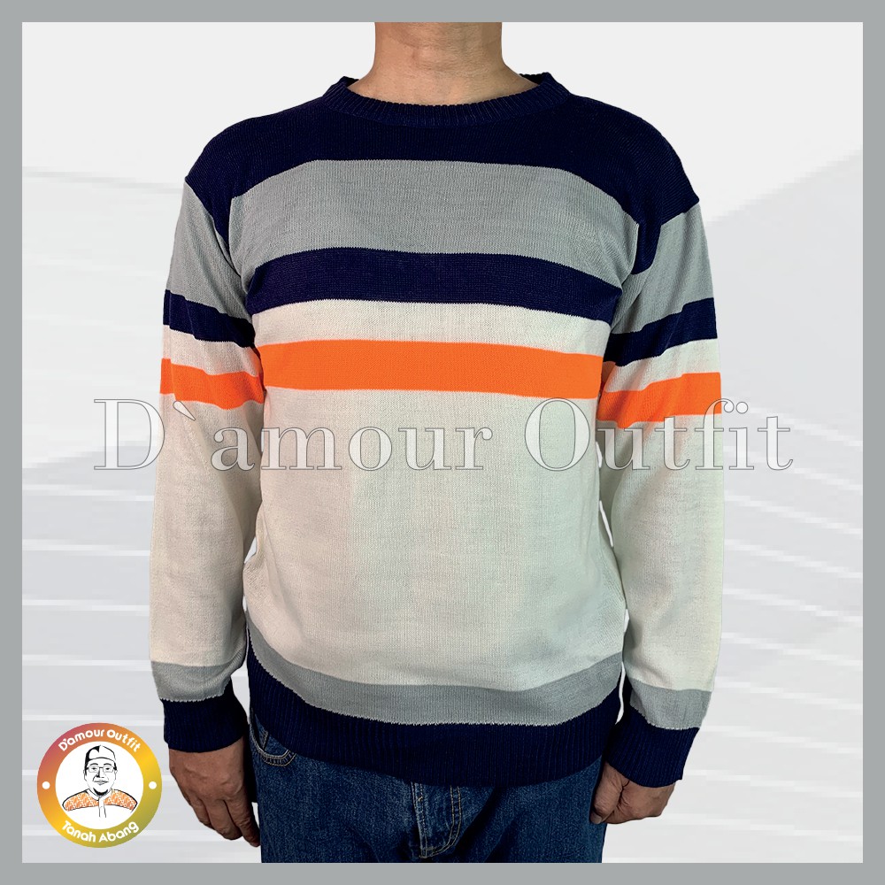 Sweater Rajut, Sweater Rajut Pria, Sweater Rajut Stripe, Sweater Pria 12 Get Premium Quality