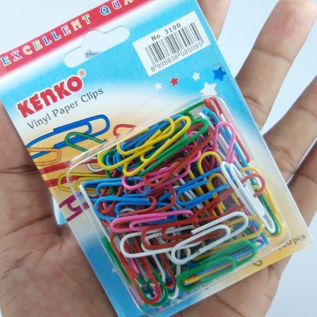 

SJS KENKO Vinyl Paper Clips/ Klip Kertas Warna/ Jepit Kertas/Penjepit