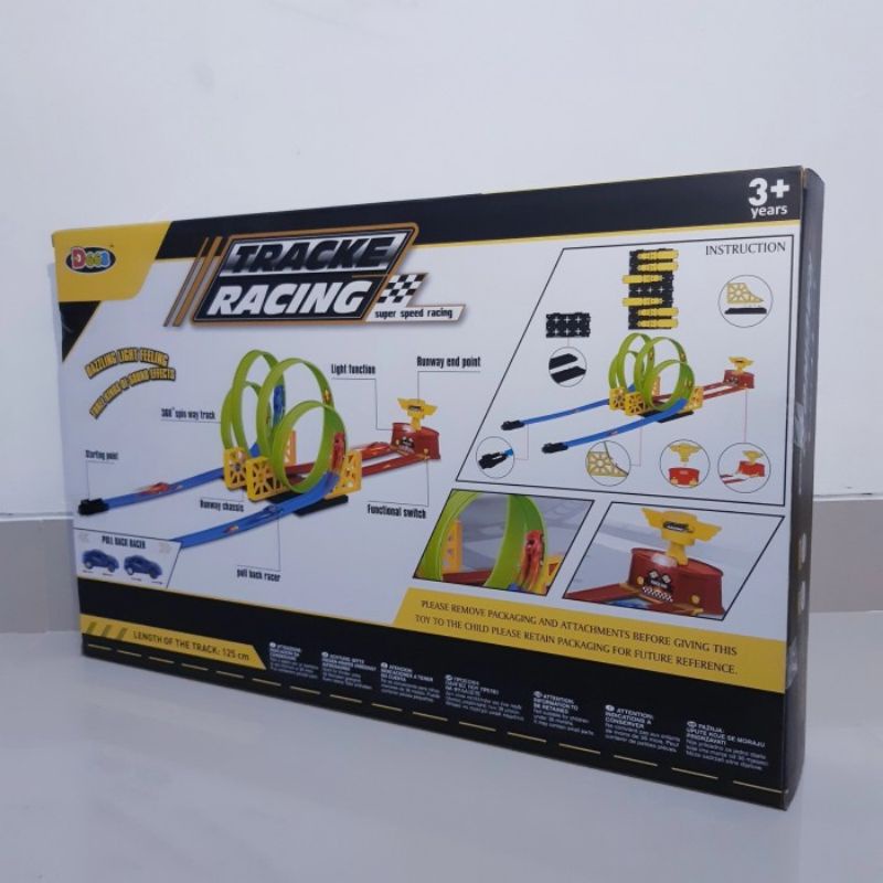 Mainan Tracke Racing 2 Jalur - Trek Mobil Balap Track Anak Laki Cowok