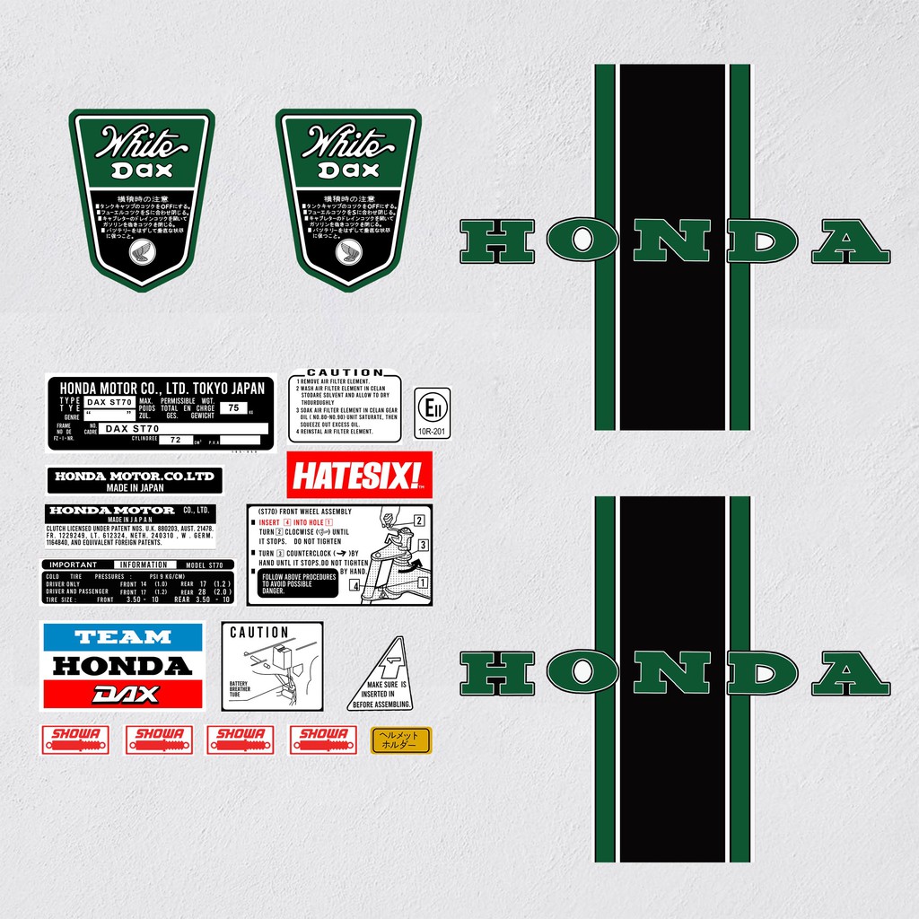 Stiker Honda ST70 ST50 White Hatesix