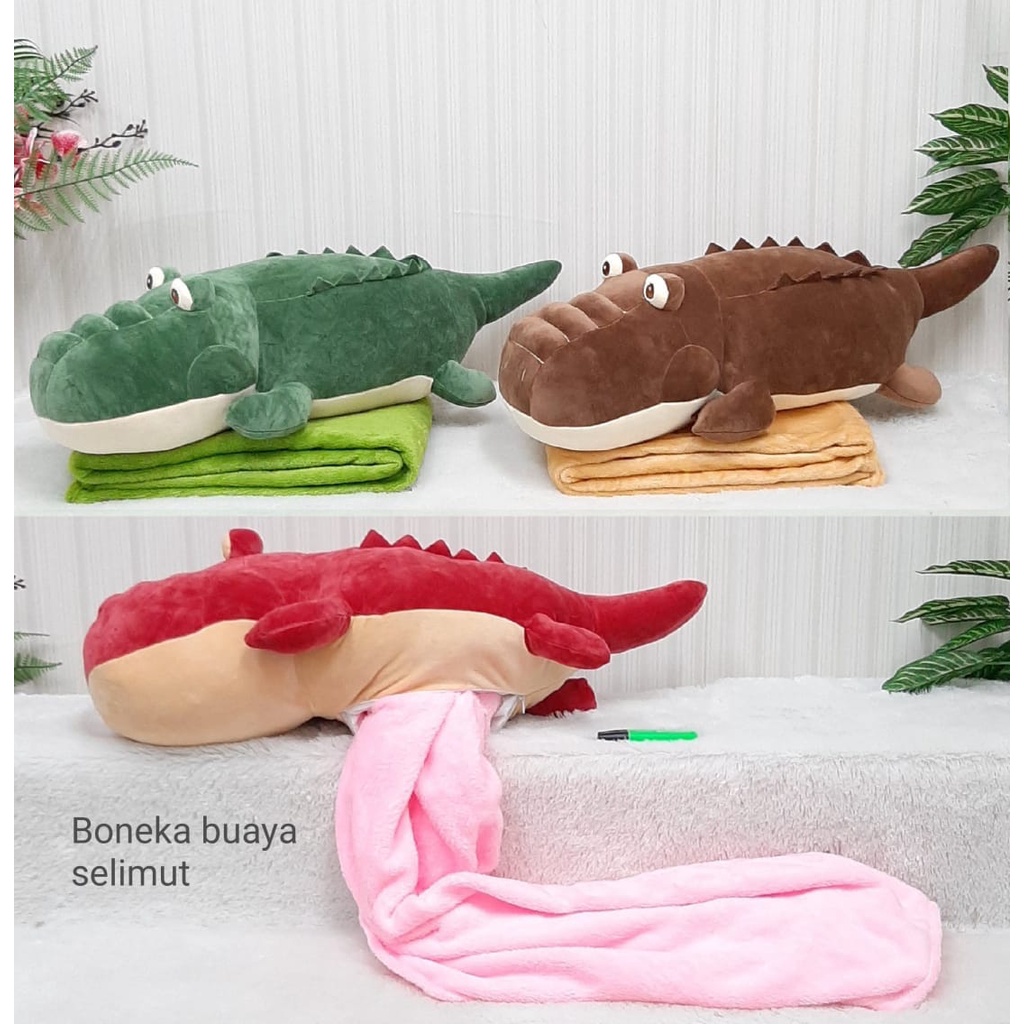 Boneka Bantal Selimut Buaya Crocodile Animal Balmut 3 in 1