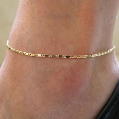 Women Fashion Stainless Steel Ankle Bracelets /  Girls Boho  Charm Chain Beach Anklet / Elegent Sliver Gold Colour Chain Ankle Bracelets