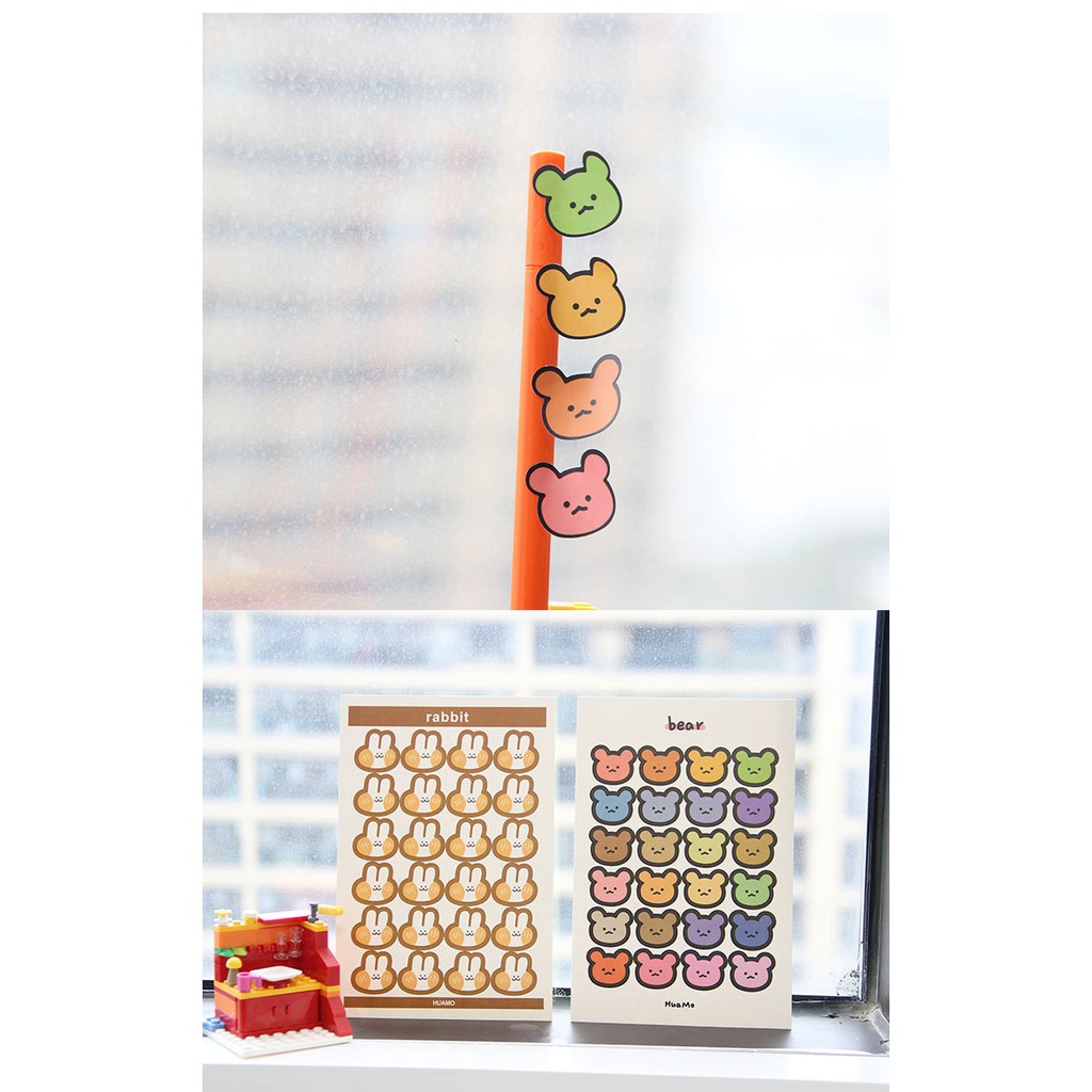

1 lembar / pack Kartun Rainbow Bear Stiker Lucu DIY Scrapbooking Dekorasi Sticker planner journal