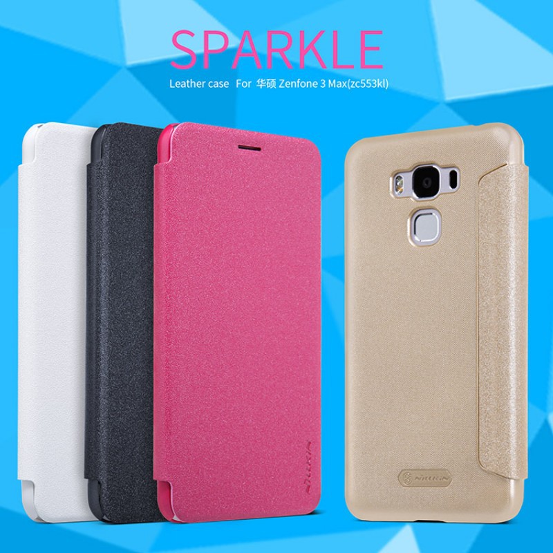 Case Asus Zenfone 3 Max ZC553KL SPARKLE Leather Flip Casing