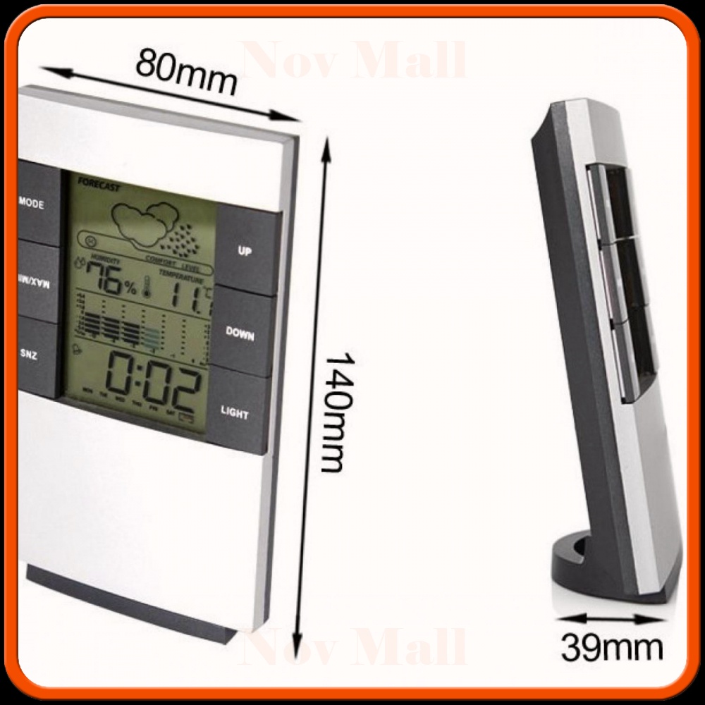 Weather Station Humidity Temperature Alarm Clock Jam Alarm - 3210