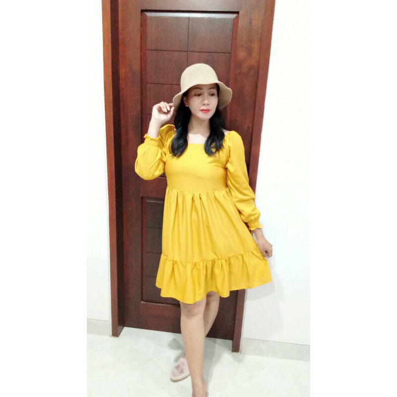 Dres Della/Baju lengan panjang/Midi dres/Pakaian wanita/Dres bali/Daster bali