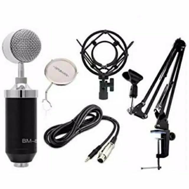 FULLSET MIC BM-8000 BONUS SPLITER SOUNDCARD V8 / PAKET KUMPLIT MICROPHONE BM-8000 / MIKROFON KOMPLIT