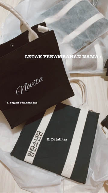 Haneul Bag  ( 하늘 ) Free pouch &amp; pin tas kanvas wanita korea