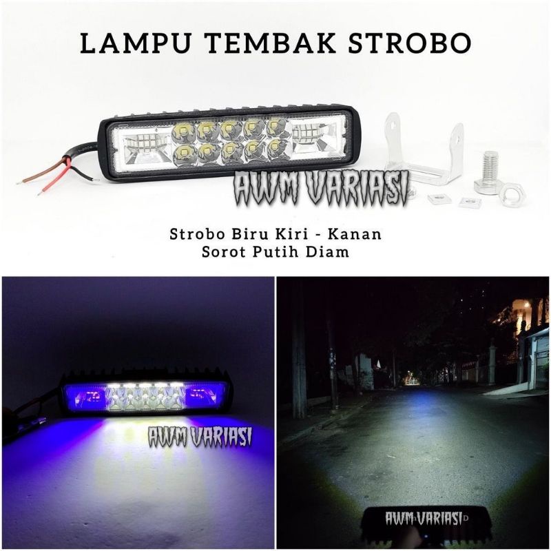 Lampu Tembak Sorot LED Bar Cree 16 Titik Mata CWL 20 Watt 20W 6 Inci 20Watt offroad Motor Mobil